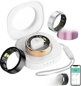 Smart Ring For Women Men, Health Tracker with Heart Rate/Blood Oxygen/Blood Pressure/Sleep Monitoring/Step Counting, IP68 Waterproof Fitness ring, No App Fees for iPhone & Android (Lavender Pink, 6#)