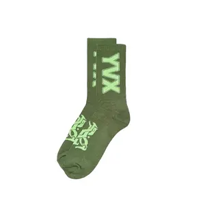 Men's All-Over Print YVX Monogram Green Socks