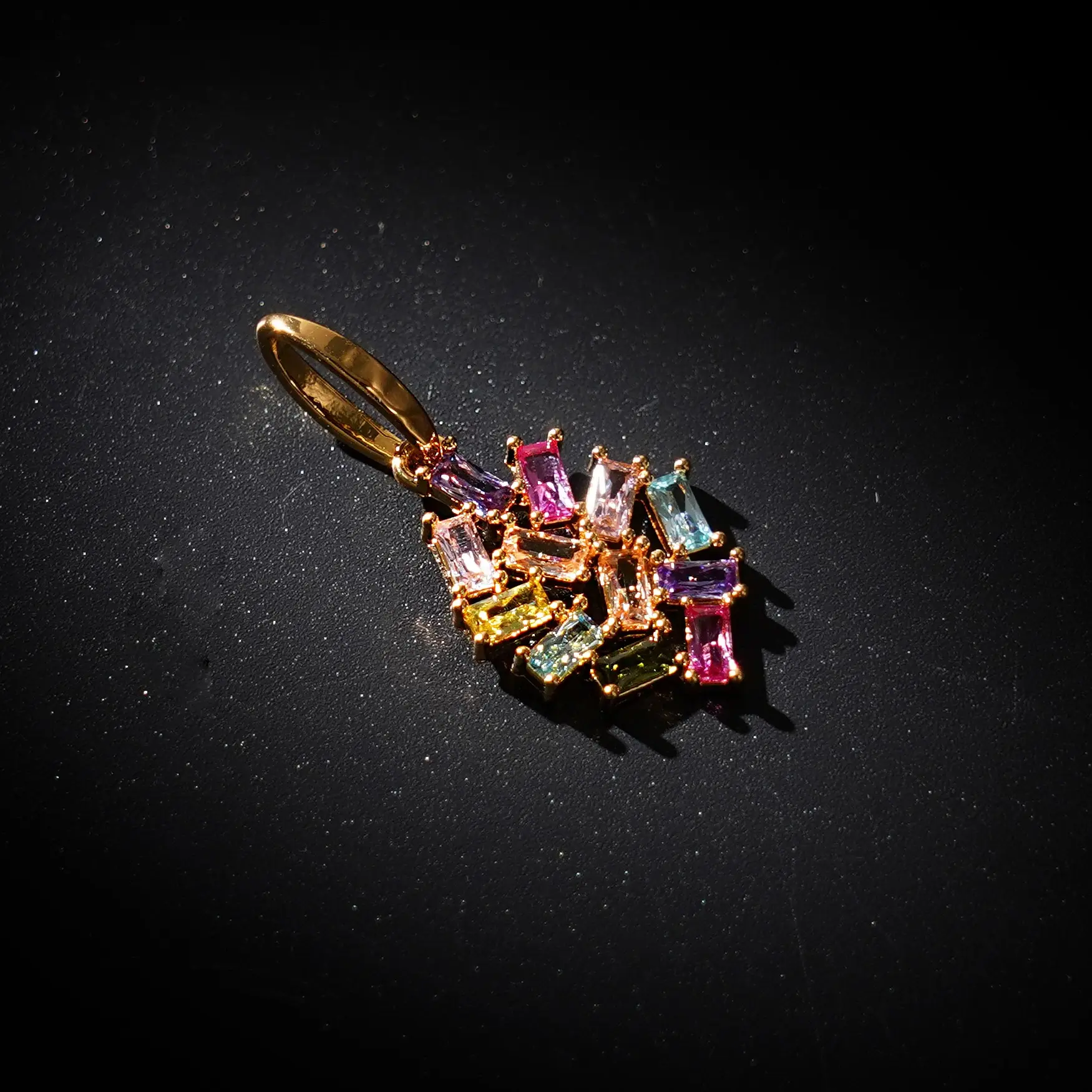 colorful world 16k genuine gold-plated brass   pendant