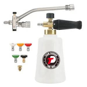 Tool Daily Foam Cannon for Pressure Washer with Double Tip Attachment, Dual Lance Wide Mouth Soap Cannon, 5 Power Washer Sprayer Nozzles, 1/4" Quick Connect, 3600 PSI, ChristmasGift