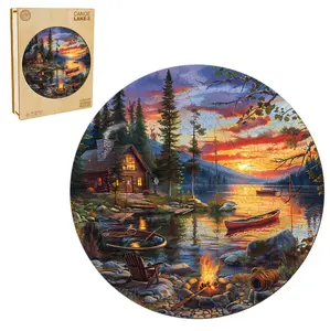 Canoe Lake-2 Wooden Jigsaw Puzzle for Adults and Kids Unique Shape Animal Wood Puzzles Challenging Puzzle, Family Game Creative Gifts，Laser-Cut Durable HDF Wood Puzzle