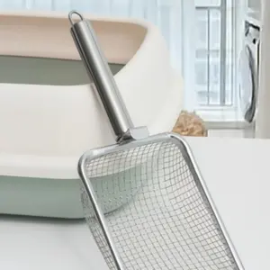 Stainless Steel Cat Litter Scoop with Bentonite Clay, Chicken Poop Mineral Sand Scoop, Pet Waste Filter Net Shovel Tool