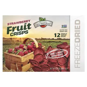 Brothers-All-Natural Fruit Crisps, Strawberry, 12 Single-Serve Bags, 0.26 oz (7.5 g) Each