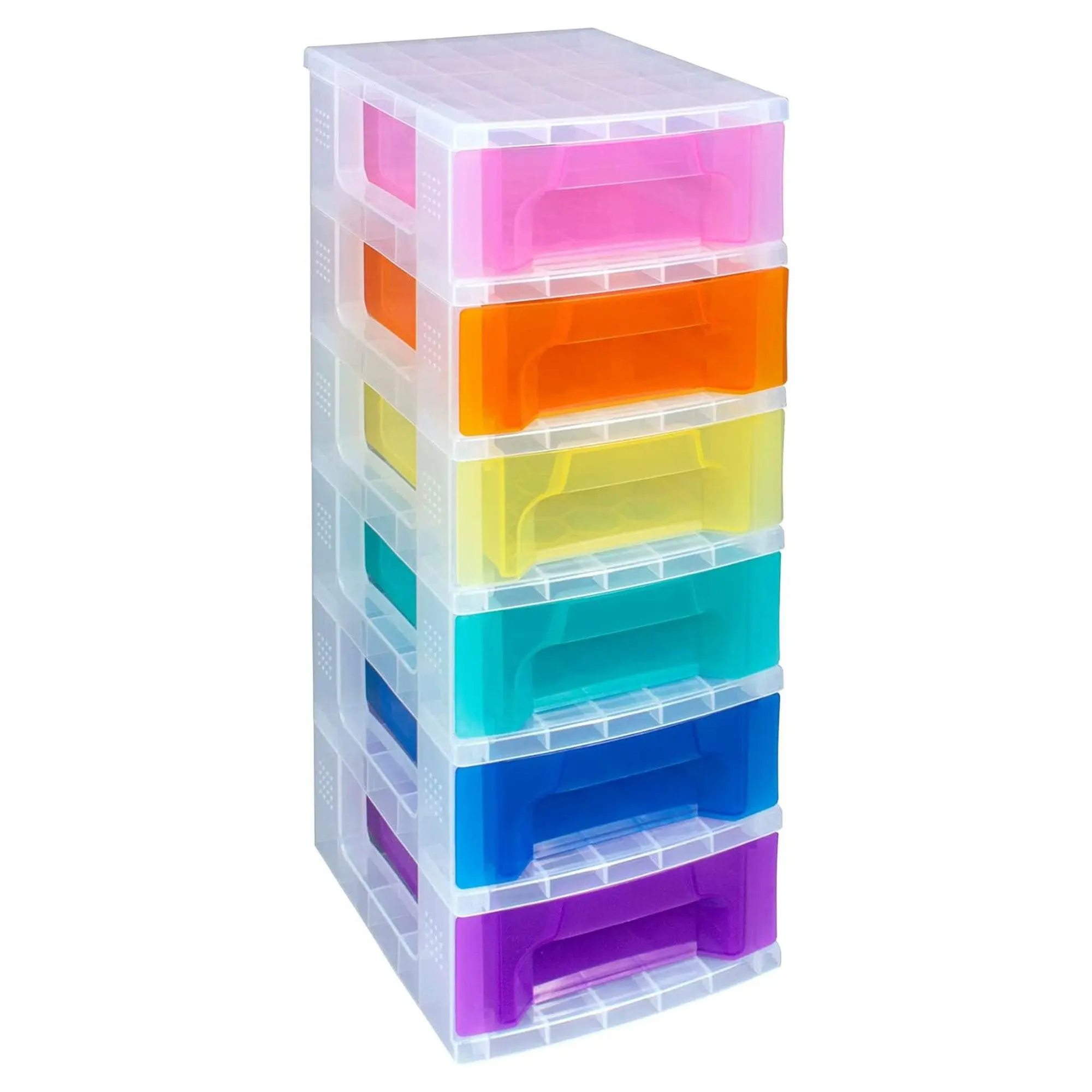 Really Useful Box Slimline 3.5 Litre Storage Tower Transparent Rainbow Drawer Really Useful Box Slimline 3.5 Litre Storage Tower Transparent Rainbow Drawer