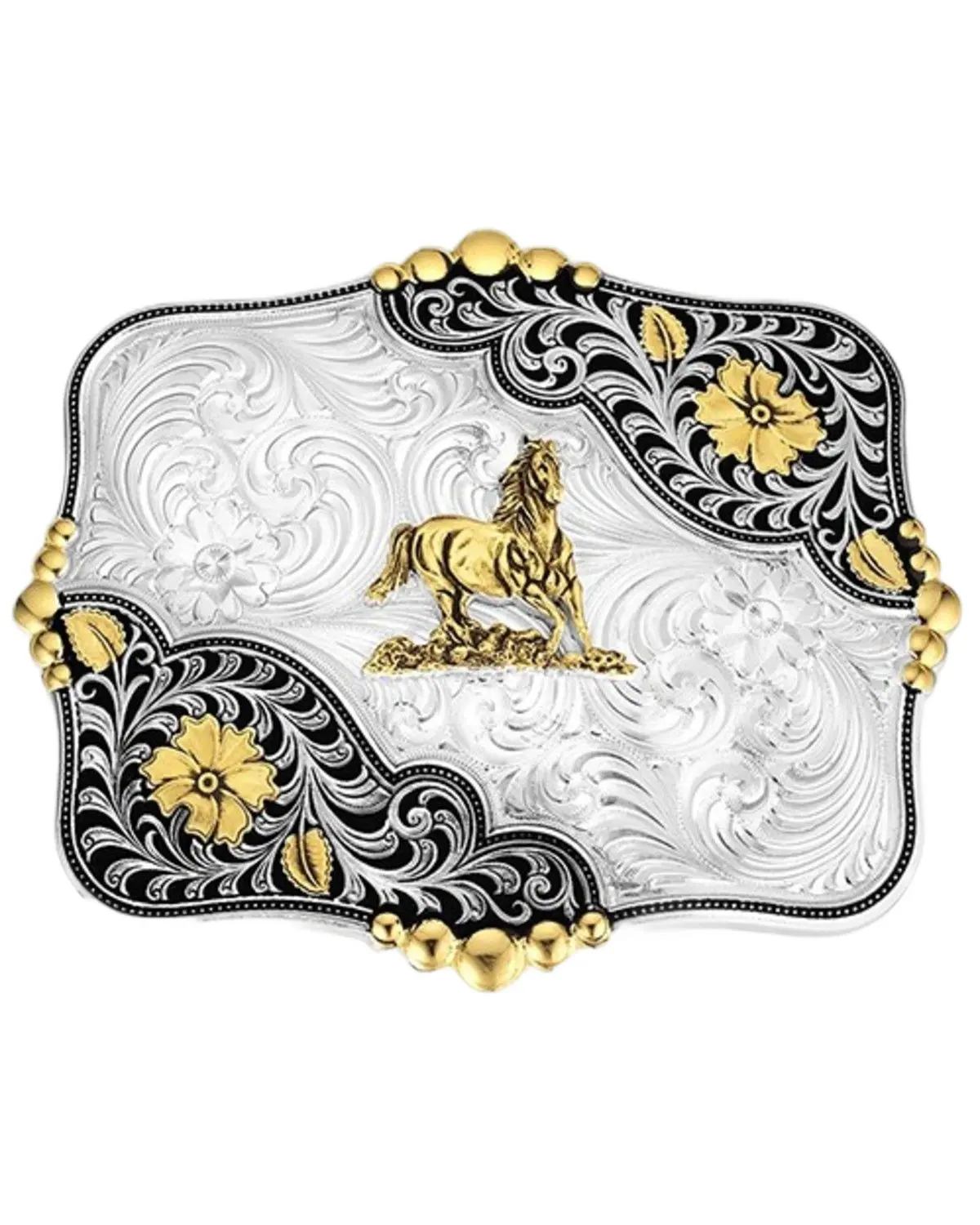 Montana Silversmiths Unisex Timberline Buckle With Galloping Horse - 58710-463M