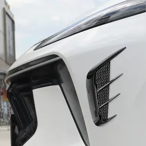 Car Side Vent Cover, Fashion Carbon Fiber Look, Easy Install Tpu Air Intake Wing Guard, Enhance Vehicle Style