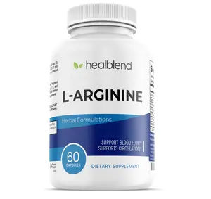 Healblend L Arginine Plus Supplements - Supports Blood Flow, Heart Health, Healthy Blood Circulation with L-Citrulline & Beta Alanine (AAKG & Citrulline Malate 2:1) - 60 Capsules Edible Fitness Dietary Healthcare Muscle Optimum