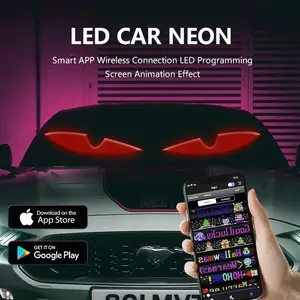 QIFOR LED Screen Devil Eyes,LED Sign for Vehicle Truck Devil Eyes Light for Cars Window 24V Programmable Display with Bluetooth App Control,flexible led display, USB Powered Flexible Light for Truck, Windshield, Decoration auto accessories