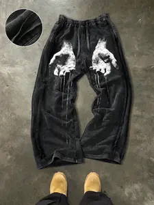 Men's Casual Cotton Sports Pants, Crown Snake Print, Street Style, Drawstring Waist, Ankle Length, All Seasons, Perfect for Outdoor & Holidays