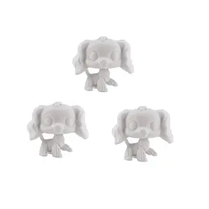 3pcs/Pack Bobble Head White Base Ornament for Painting Custom Pet Shop Toy Blank Model OOAK DIY Paint (Cocker Spaniel)