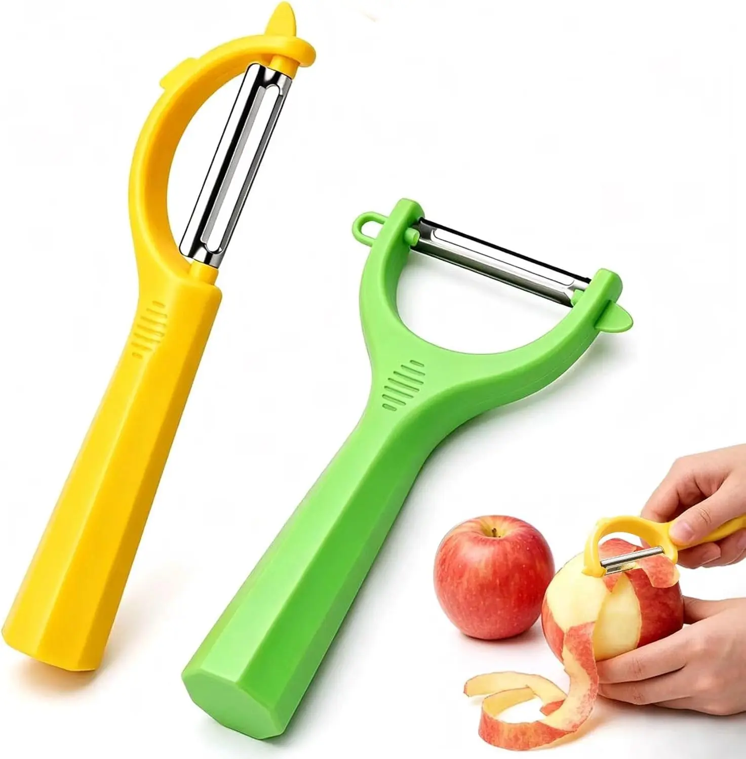 2PCS Vegetable Fruit Peeler & Y Potato Peeler | Ultra-Sharp Stainless Steel Blade Non-Slip Handle, Multifunctional Potato Peeler for Kitchen Perfect for Veggie,Carrot, Apple