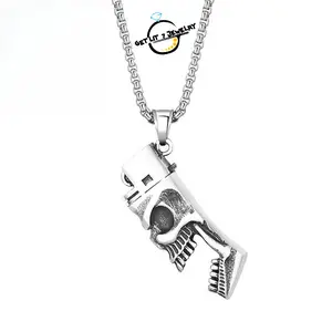 New Hip-Hop Skull Lighter & Bottle Opener Shaped Pendant Necklace | Hip-Hop Style | Retro Style | Fashionable & Versatile | Can Be Used as a Bottle Opener | An Excellent Gift Choice | Halloween | Holiday Gift | Birthday Gift |