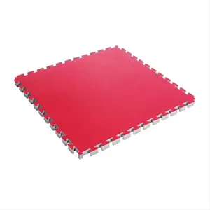 212 MAIN Interlocking Puzzle Floor Mat, Reversible 1.5 In. Thick, Slip Resistant, Easy-to-Install Red & Black Fitness Accessory