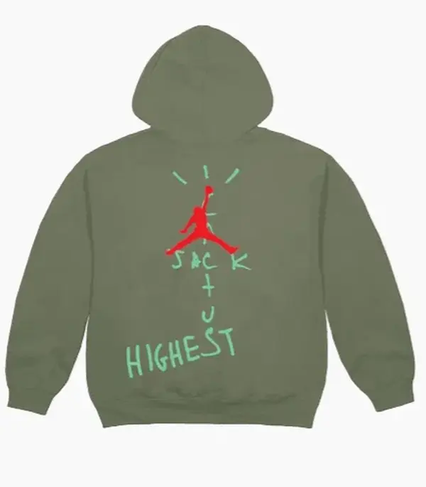 Men's Travis Scott x Jordan Cactus Jack Aesthetic Embroidery Hoodie, Casual  Menswear Tops, Olive Highest Hooded Sweatshirt - TikTok Shop