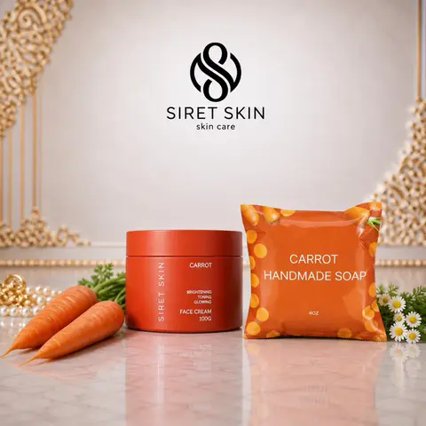 Carrot Pure Face Care Melanin Duo | Face Cream 100G + Handmade Soap (set of 2)