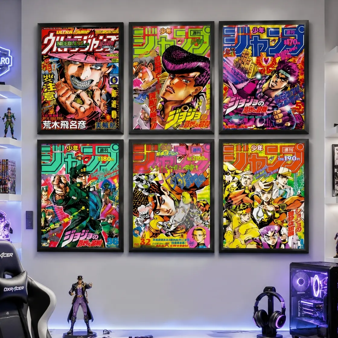 Anime JoJo Bizarre Adventure Poster Multi-Purpose Wall Art for Living Room Bedroom Office Hallway Bar  Home Decor Gift Idea vintage anime poster tribute anime artwork Anime Poster Wall Art Print anime wall print home decor wall art