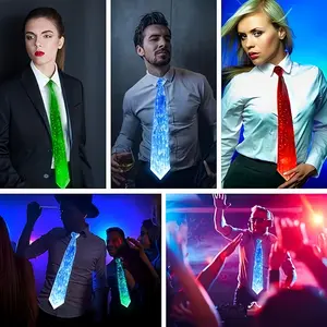 LED Light Up Tie with 7 Colors & 4 Flashing Modes, USB Rechargeable, Glowing in the Dark, Ideal for Halloween, Christmas, Cosplay, Party Gifts