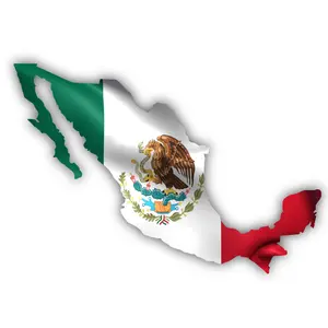 Enigmatic Dezigns LLC Mexico Shape Waving Flag Vinyl Sticker Decal Nostalgic Pegatina Eco-Friendly Ink Made in USA Gift Idea