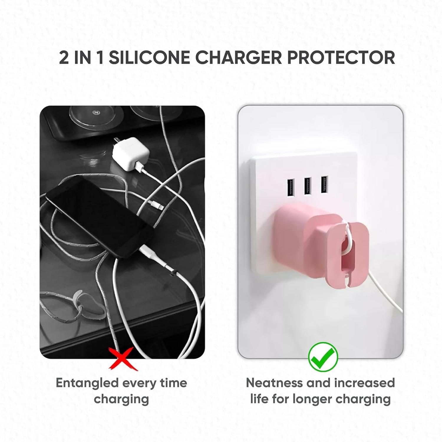 2 in 1 Silicone Charger Protector with Cord Wrap, iPhone Silicone Power Adapter Case, Snapback Charger Winder, Compatible with 18W/20W(Charger Not Included) 2 in 1 Silicone Charger Protector with Cord Wrap, iPhone Silicone Power Adapter Case, Snapback Charger Winder, Compatible with 18W/20W(Charger Not Included)