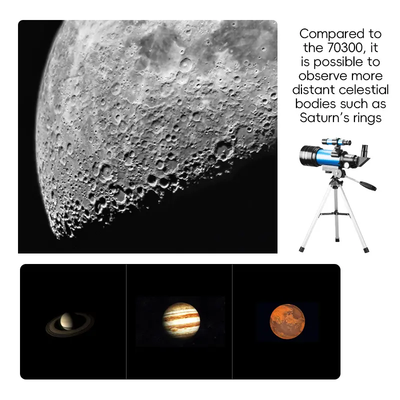 200x magnification, high-definition refractor telescope, 400mm focal length, includes smartphone adapter, educational science equipment, perfect gift for family stargazing on holidays-YIZHOU