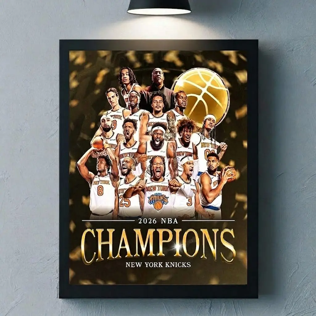New York Knicks 2026 NBA Finals Champions Defeat San Antonio Spurs Home Decor Poste Print Unframed
