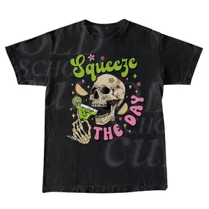 Gildan Tshirt, Retro Squeeze The Day Graphic T-Shirt, Vintage Skeleton Tee, Graphic Skull Tee, Cute Retro Shirt, Vintage Summer 90s Gift, mom shirt