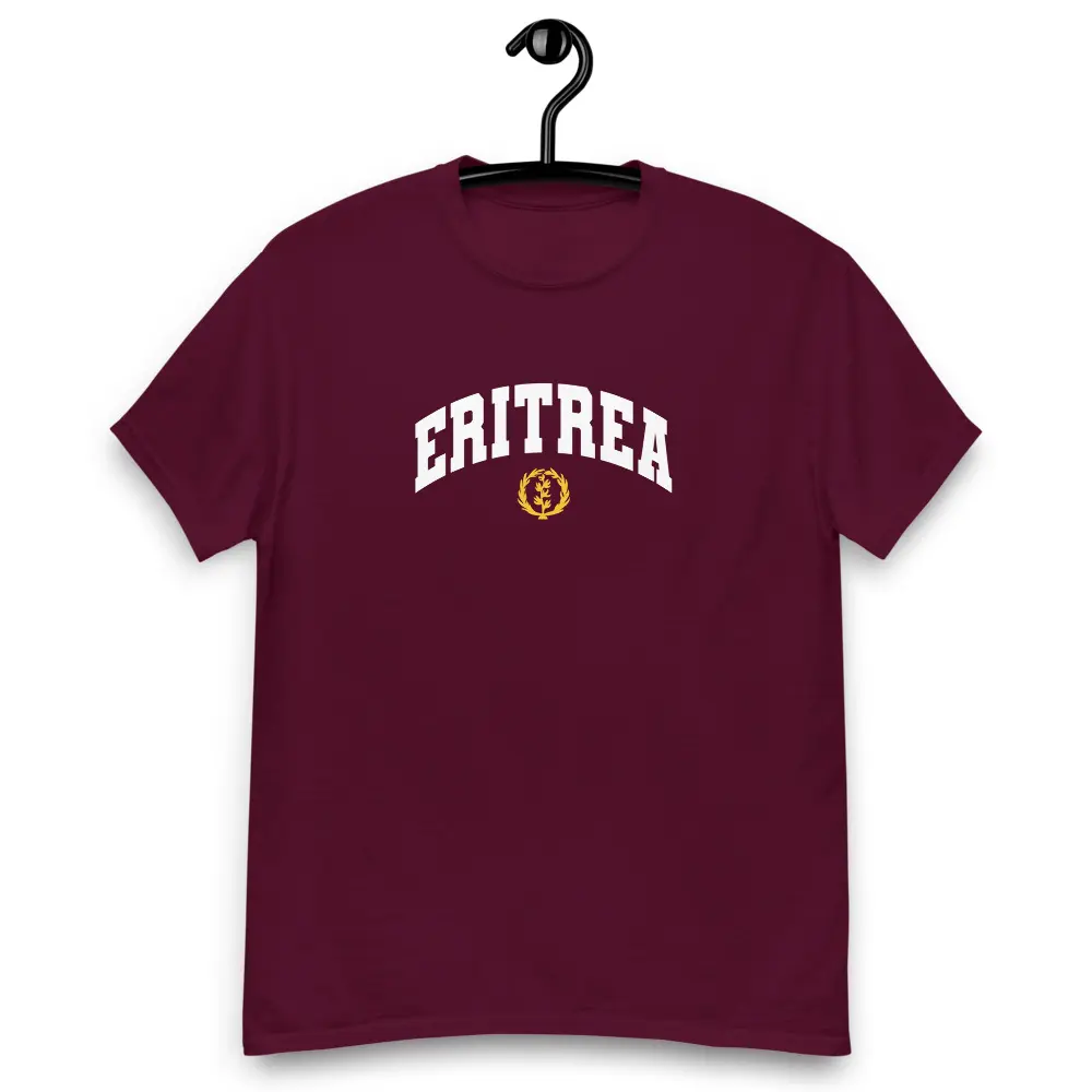 Eritrea Olive Wreath Flag Emblem Tee T-Shirt Heritage Culture Emblem Habesha African Pride Tigrinya Shemis Popular Gold Olive Peace One Love Cotton Tshirt Menswear