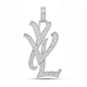 ③②Space ice Iced Out Baguette YVL Pendant with 12MM Miami Cuban Link Chain