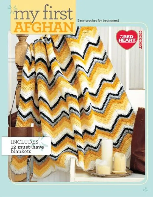 USED Book - My First Afghan: Easy Crochet for Beginners!-12 Projects for Beginning Crocheters Lovingly Made in Red Heart Yarns (Red Heart Crochet) by Red Heart Yarns (Paperback) - english