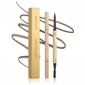 Seamless Eyebrow Pencil, Dual-Ended with Spoolie, Waterproof Brow Definer with Ultra-Fine Tip, Universal Shade for Natural Looking Brows(Black, brown, gray)