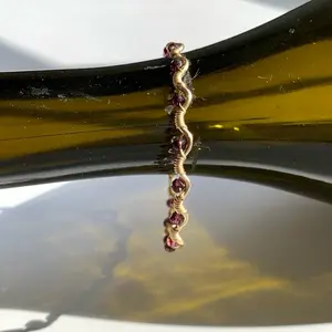 Plum Glass Wire Bracelet - Adjustable, Elegant & Minimalist Design for Adults - Handcrafted in Texas - Lightweight & Tarnish-Resistant - Perfect Everyday Wear