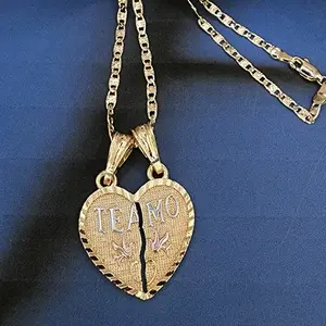 te amo heart clrs  chain regular style Gold-plated