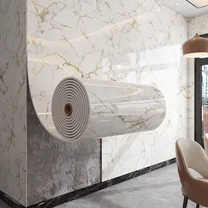 Waterproof 3D Sticker Marble Self-adhesive Wallpaper Easy to Stick Clean Cut High-Quality Decorative Wall Covering for Home Office Spaces Brick Self-Adhesive Roll