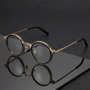 Vintage Metal Round Frame Reading Glasses, Anti-Blue Light Unisex, Lightweight Comfortable, Multiple Prescriptions Available