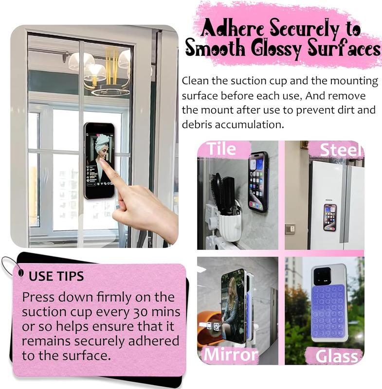 Yojaro Silicone Octo Cup Buddy Sticky Grip Holder for Cellphone Double-Sided Strong Adsorption Hands-Free Stand for Selfie Video Black Purple