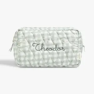 Toiletry Pouch - Green Gingham