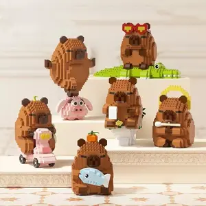 400+pcs Capybara Animal Building Block Set, Desk Decor & Stress Relief Toy, Artistic Decoration for Office, Birthday Gift Idea
