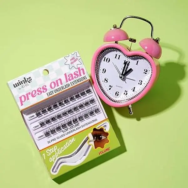 Ardell Winks Press On Pre-Glued Underlash Extensions - Volume - 30 pc + Applicator Eyelashes Makeup