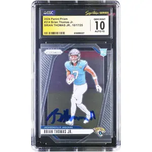 Brian Thomas Jr. Jacksonville Jaguars Autographed 2024 Panini Prizm #314 CGC Fanatics Witnessed Authenticated 10/10 Rookie Card - Fanatics Authentic Certified