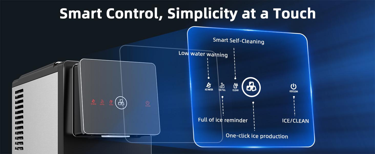 Antarctic Star Countertop Nugget Ice Maker, Self-Cleaning Portable Ice Machine, 33 lb/24H, 1.8L Water Tank, 1.5 lb Ice Storage, Touch Screen & Auto Ice Drop, for Home/Office/Kitchen