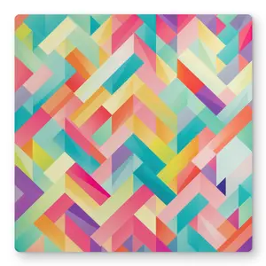 Conscious Sales C1MP1616IKE5P3 16 x 16 in. Stripe Harmony - Orange Metal Print Wall Art - Unique Art
