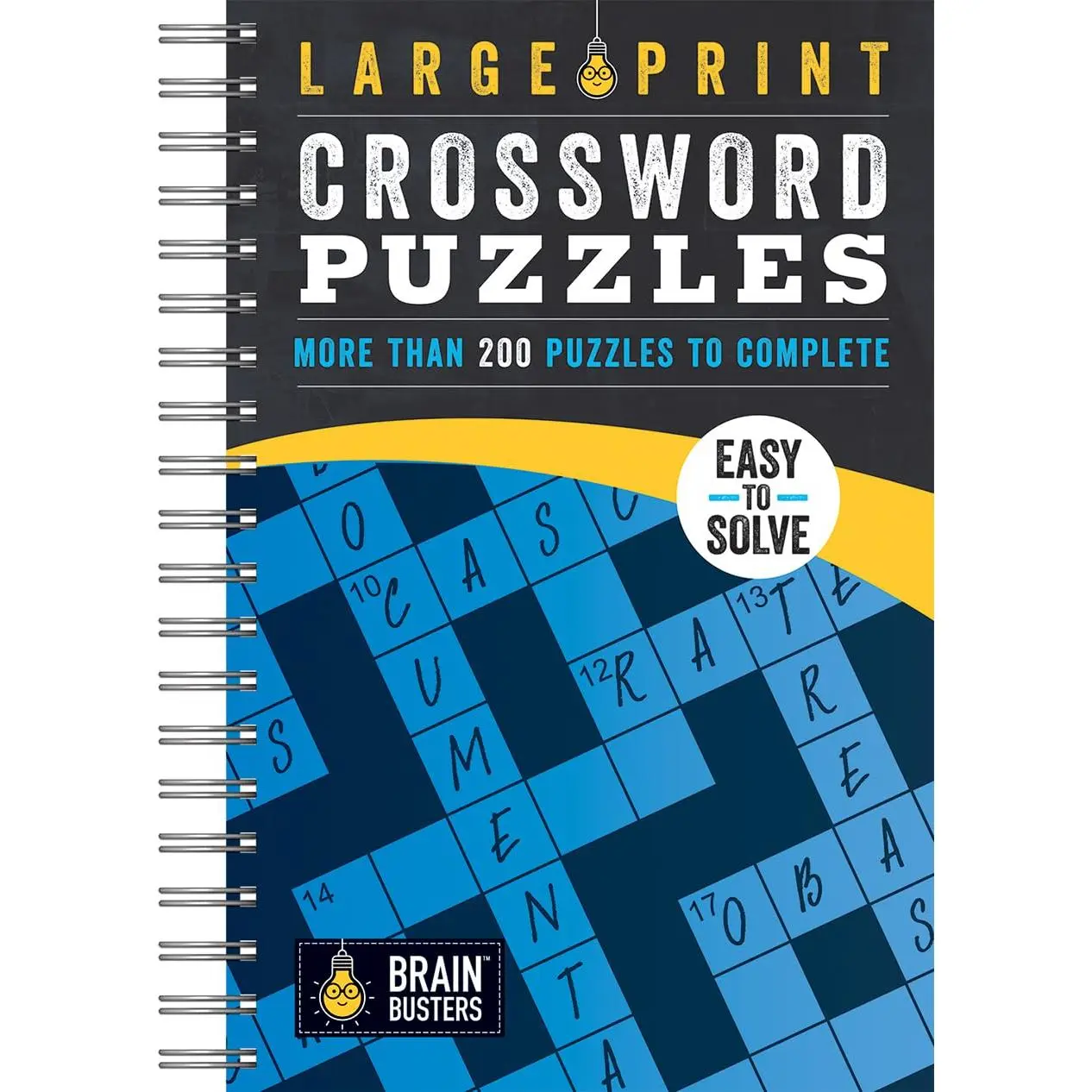 Large Print Crossword Puzzles: Over 200 Puzzles to Complete with Solutions - Include Spiral Bound / Lay Flat Design and Large to Extra-Large Font Including for Adults