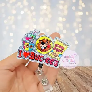 Bucees Badge Reel – Bucees Themed Badge Reel, Funny Nurse ID Holder, Retractable Badge Reel for Work, Cute Healthcare Accessory