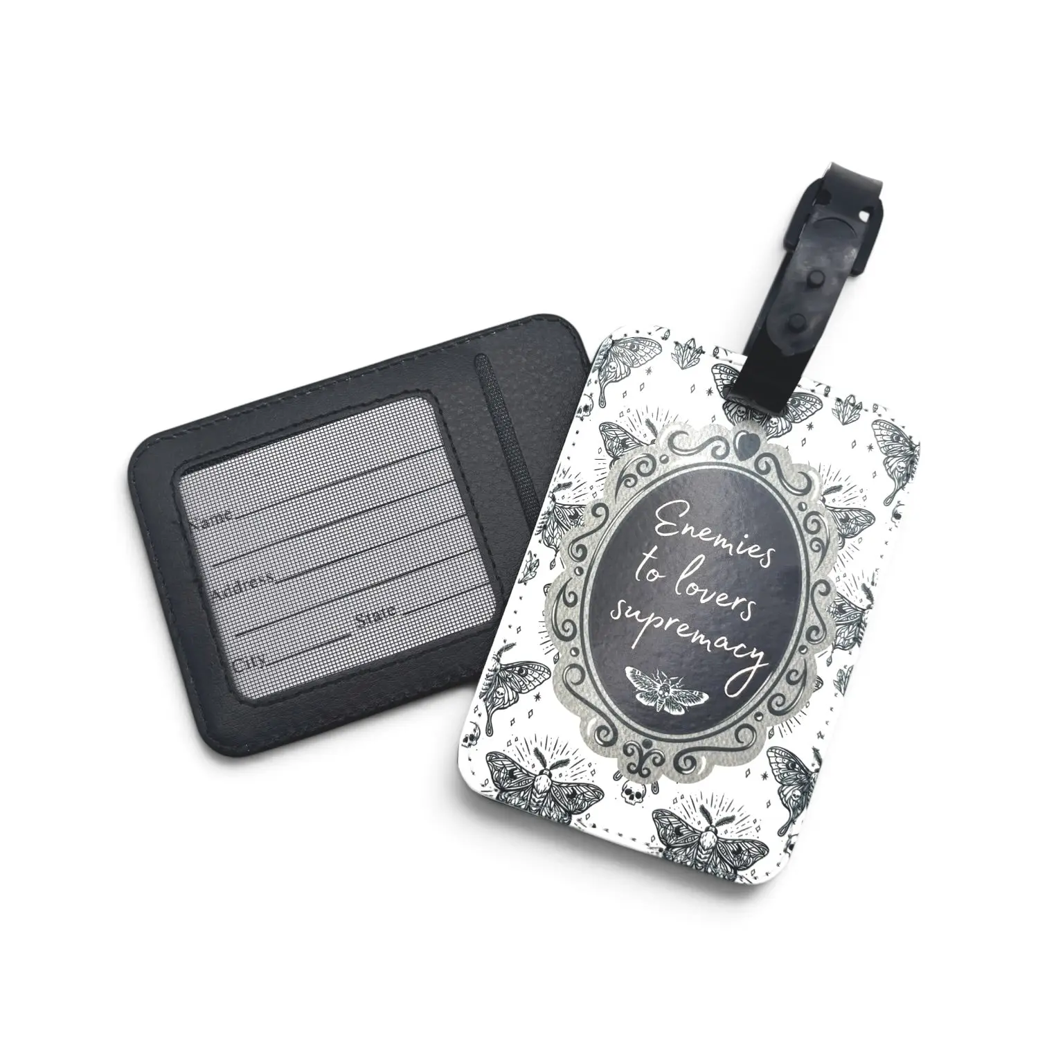 Rectangular Unique Book Lover Luggage Tag, Book Enthusiast Gift, Travel Luggage Accessory, Unique Tags