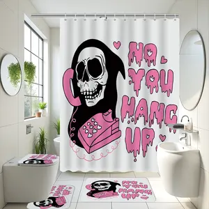 Ghost Face Shower Curtain, Waterproof Bathroom Curtain with 12pcs Hooks, Bathroom Decor Supplies for Home Hotel Salon Dormitory Restroom