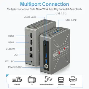 KG1 Mini PC Intel N4000(up to 2.6GHz),8GB LPDDR4 128GB eMMC,Support M.2 SSD Expansion (512GB/2TB),WIN-11P,Support 4K Dual Display, 2.4G/5G WiFi,BT 5.0,USB 3.0,Mini Desktop Computer for Home/Office