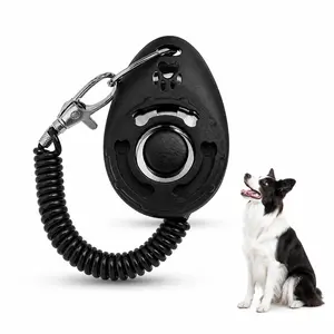 Dog Training Clicker with Spring Wrist Strap and Keyring, Clicker Training PetPlay Tool for Dogs, Puppies, Cats, Birds & Horses, Pet Trainer Behavior Aid for Obedience & Potty Training