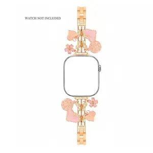 Fashion Butterfly Chain Watch Band (Band Only), Butterfly Chain metallic Cuban Chain Band, Shiny Pendant Band for iWatch Series 10 9 8 7 6 5 4 3 2 SE Ultra 2, Wearable, Smart Watch Accessories