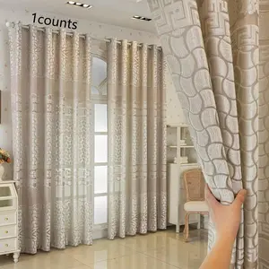 Modern Hollow Velvet Window Curtain, Soft Finished Fabric, Suitable for Bedroom Living Room, Easy Hole Punch Installation, Home Decoration Curtain