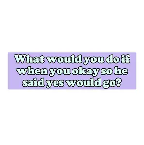 What would you do? When He Said Yes | Bumper Sticker AND Magnet | Funny Meme Sticker | 8.7'' X 2.7'' | Waterproof Premium Quality